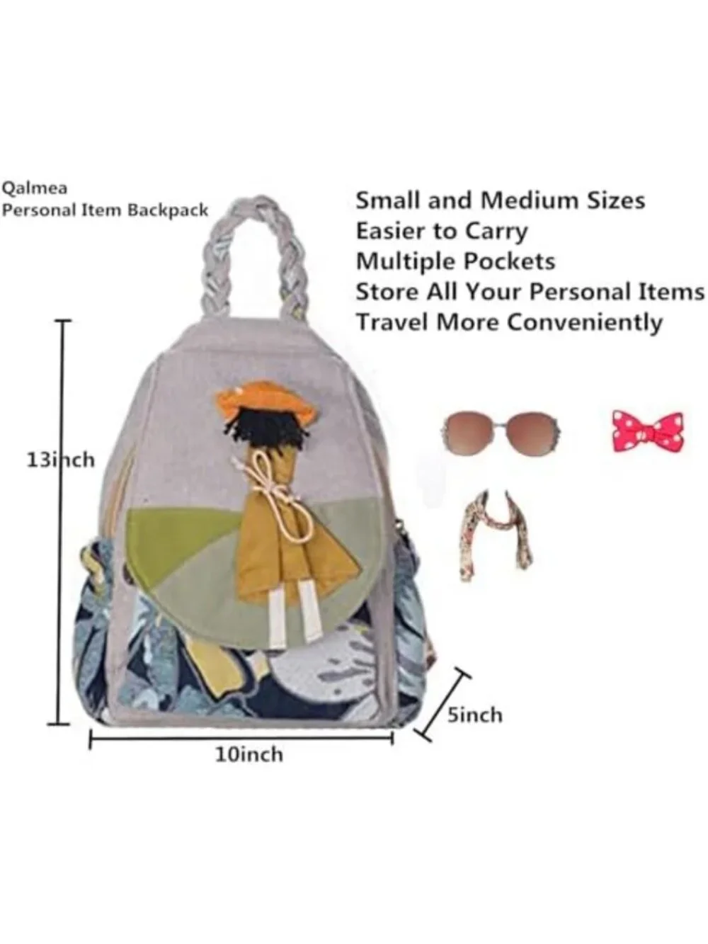 Boho Floral Mini Backpack Purse | Lightweight Convertible Sling Daypack for